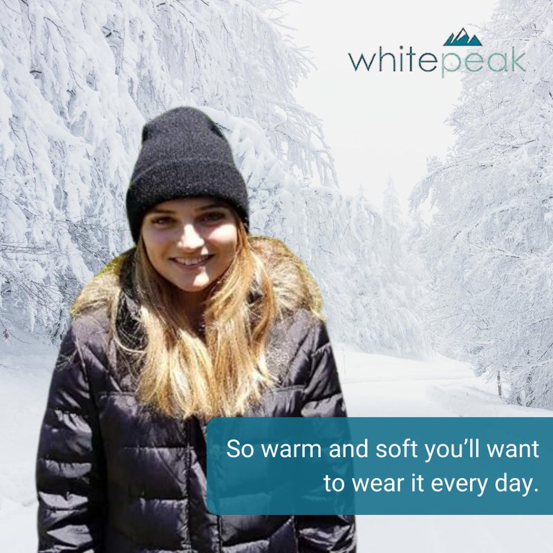 WhitePeak Genuine Merino Wool and Possumdown Blended Beanie | Unisex | Comfy, Light, and Quick-Drying Black - Image 5